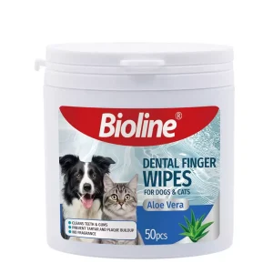 Bioline Dental Finger Wipes 50 Pzas – Toallas Dentales Para Dedos Para Perros Y Gatos