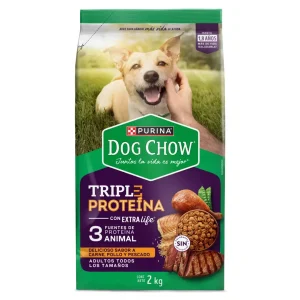 Purina Dog Chow Triple Proteina Carne, Pollo y Pescado 2kg –  Alimento Seco Para Perros