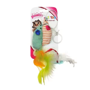 Pawise Cat Toy – Ratón Con Plumas Juguete Para Gatos